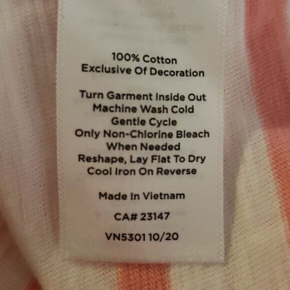 Talbots Embroidered Striped Top Sz Large - Picture 7 of 8